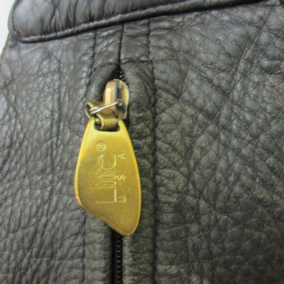 Vintage Rare Teardrop shape *Very Worn Black Leather Backpack Libaire USA Made - Picture 5 of 16